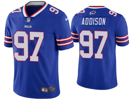 Men's Buffalo Bills #97 Mario Addison Blue Vapor Untouchable Limited Stitched Jersey