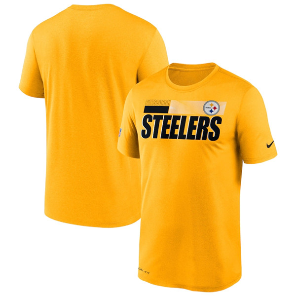 Pittsburgh Steelers 2020 Gold Sideline Impact Legend Performance NFL T-Shirt (All Size)