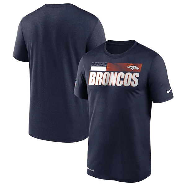 Denver Broncos 2020 Navy Sideline Impact Legend Performance NFL T-Shirt (All Size)