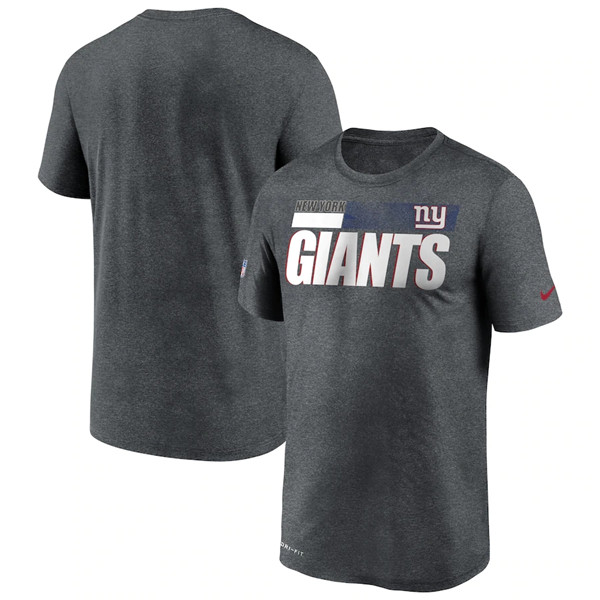 New York Giants 2020 Grey Sideline Impact Legend Performance NFL T-Shirt (All Size)