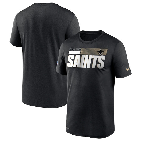 New Orleans Saints 2020 Black Sideline Impact Legend Performance NFL T-Shirt (All Size)