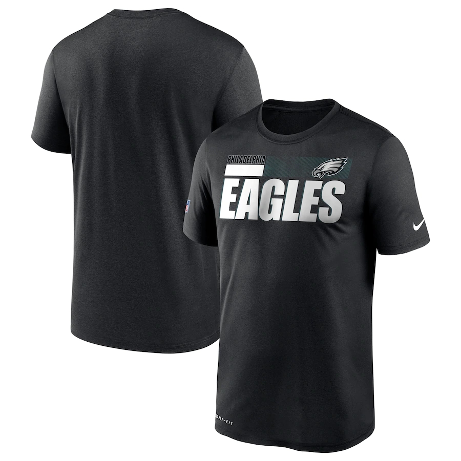 Philadelphia Eagles 2020 Black Sideline Impact Legend Performance NFL T-Shirt (All Size)