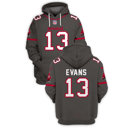 Men's Tampa Bay Buccaneers #13 Mike Evans 2021 Gray Pullover Hoodie