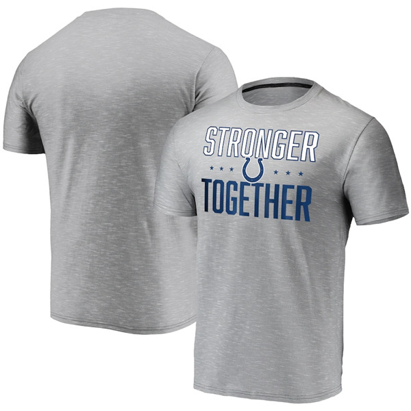 Indianapolis Colts Grey Charcoal Stronger Together T-Shirt (All Size)