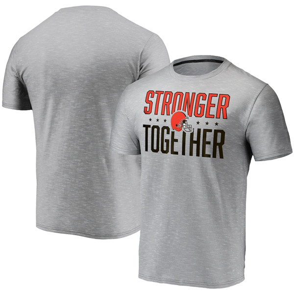 Cleveland Browns Grey Charcoal Stronger Together T-Shirt (All Size)