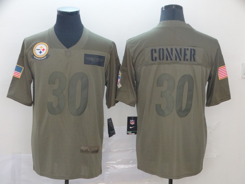 Men's Pittsburgh Steelers #30 James Conner 2019 Camo Salute To Service Limited Stitched NFL Jersey - Click Image to Close