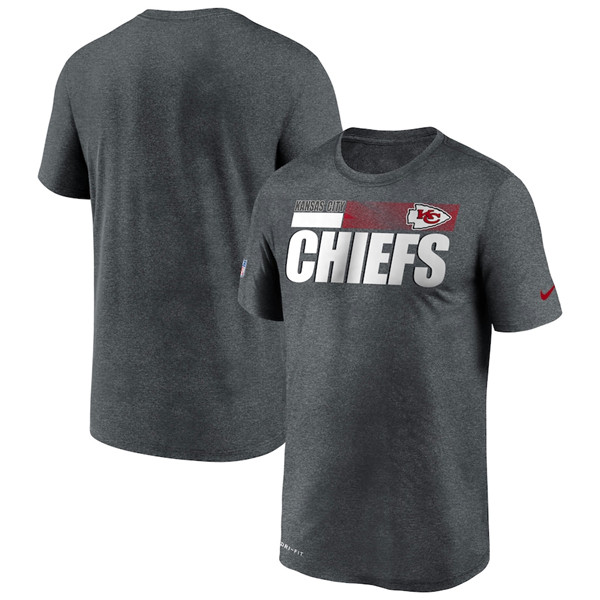 Kansas City Chiefs 2020 Grey Sideline Impact Legend Performance NFL T-Shirt (All Size)