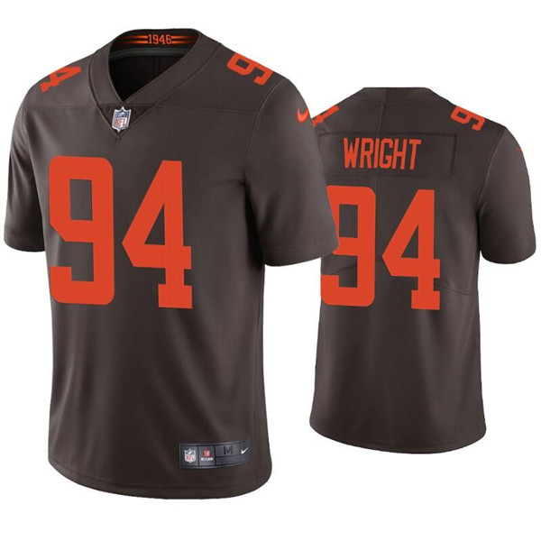 Men's Cleveland Browns #94 Alex Wright Brown Vapor Untouchable Limited Stitched Jersey