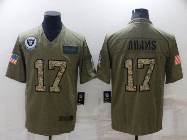 Men's Las Vegas Raiders #17 Davante Adams Olive/Camo Salute To Service Limited Stitched Jersey - Click Image to Close