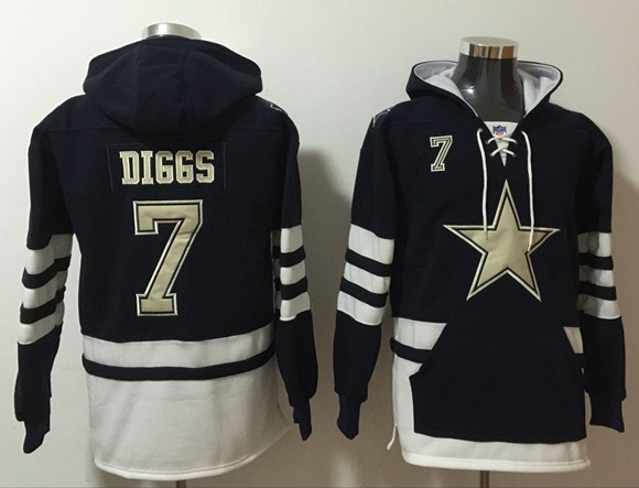 Men's Dallas Cowboys #7 Trevon Diggs Black Ageless Must-Have Lace-Up Pullover Hoodie