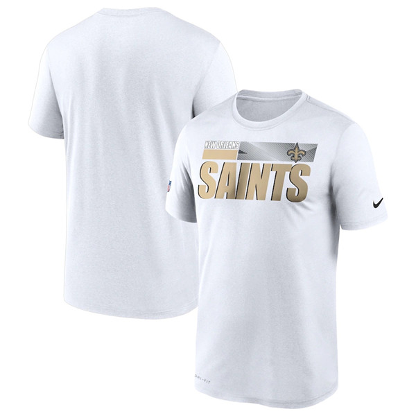 New Orleans Saints 2020 White Sideline Impact Legend Performance NFL T-Shirt (All Size)