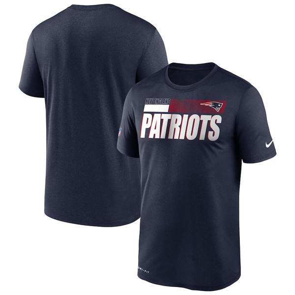 New England Patriots 2020 Navy Sideline Impact Legend Performance NFL T-Shirt (All Size)