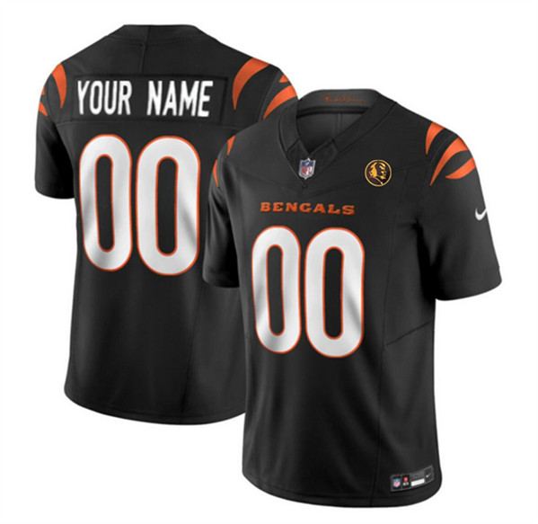 Men's Cincinnati Bengals Active Player Custom Black 2023 F.U.S.E. With John Madden Patch Vapor Limited Football Stitched Jersey