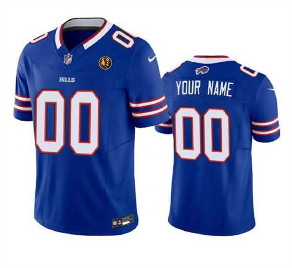 Men's Buffalo Bills Active Player Custom Blue 2023 F.U.S.E. With John Madden Patch Vapor Limited Football Stitched Jersey