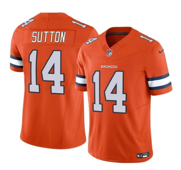 Men's Denver Broncos #14 Courtland Sutton Orange 2023 F.U.S.E. Vapor Untouchable Football Stitched Jersey