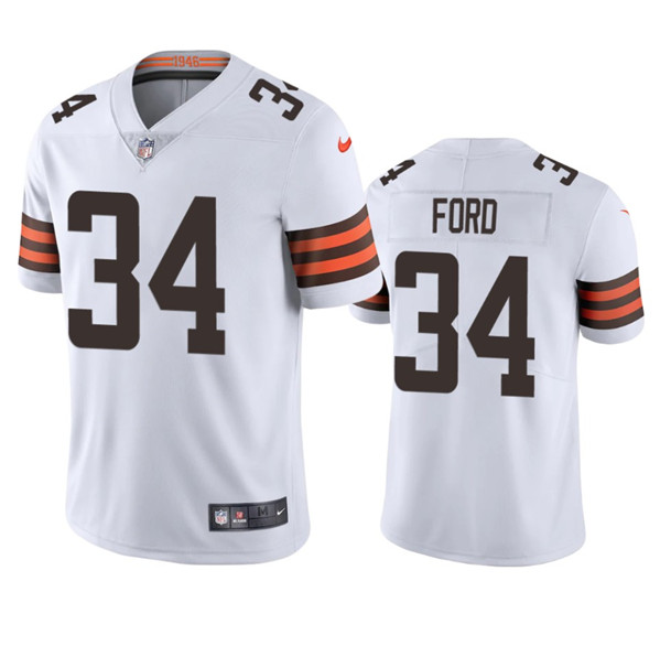 Men's Cleveland Browns #34 Jerome Ford White Vapor Limited Stitched Jersey - Click Image to Close