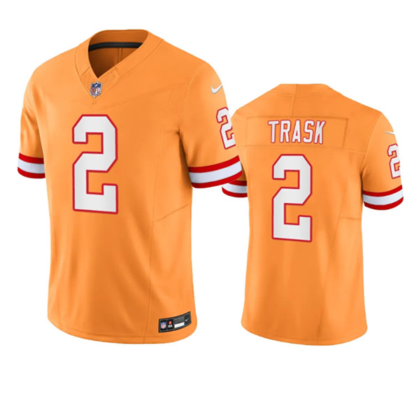 Tampa Bay Buccaneers #2 Kyle Trask Orange Throwback Limited Stitched Jersey