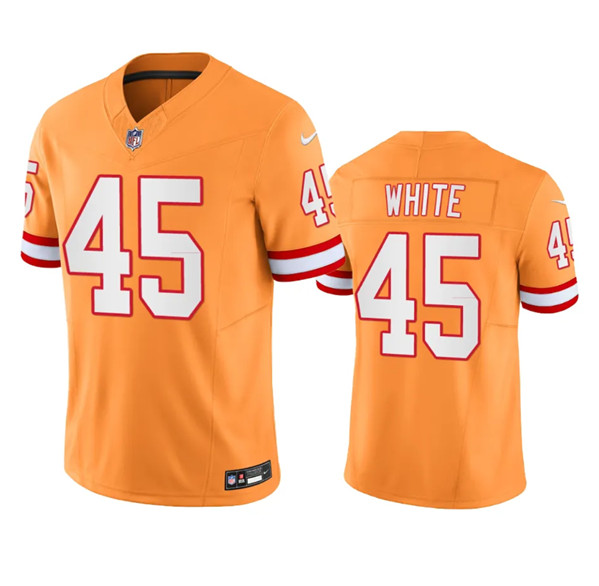 Tampa Bay Buccaneers #45 Devin White Orange Throwback Limited Stitched Jersey