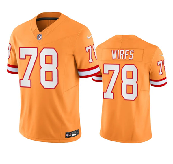 Tampa Bay Buccaneers #78 Tristan Wirfs Orange Throwback Limited Stitched Jersey