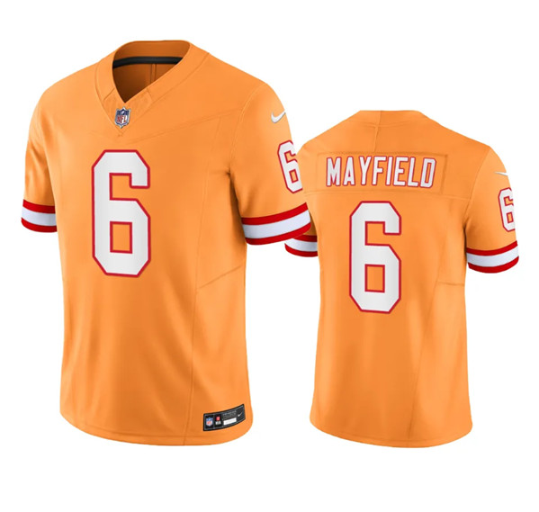 Tampa Bay Buccaneers #6 Baker Mayfield Orange Throwback Limited Stitched Jersey