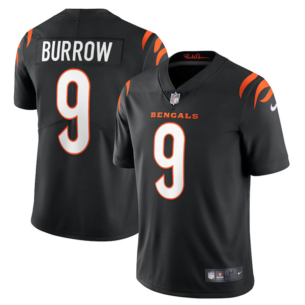 Men's Cincinnati Bengals #9 Joe Burrow 2021 Black Vapor Limited Stitched NFL Jersey