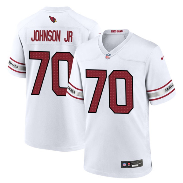 Arizona Cardinals #70 Paris Johnson Jr White 2023 Draft Stitched Game Football Jersey