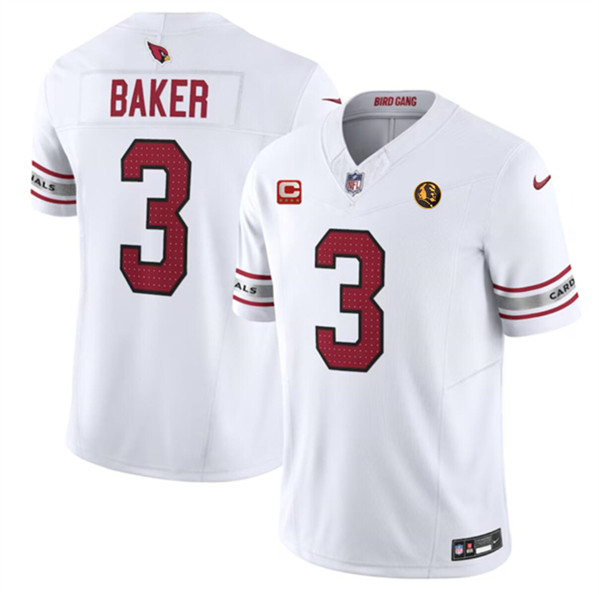 Men's Arizona Cardinals #3 Budda Baker White 2023 F.U.S.E. With 4-Star C Patch And John Madden Patch Vapor Limited Football Stitched Jersey