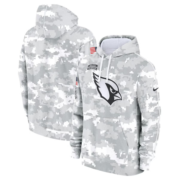 Men's Arizona Cardinals 2024 Arctic Camo Salute to Service Club Fleece Pullover Hoodie