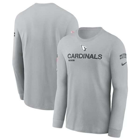 Men's Arizona Cardinals 2024 Gray Salute To Service Long Sleeve T-Shirt