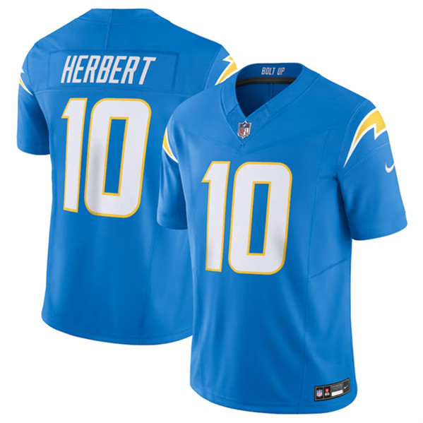 Men's Los Angeles Chargers #10 Justin Herbert Blue 2023 F.U.S.E. Vapor Untouchable Limited Stitched Jersey - Click Image to Close