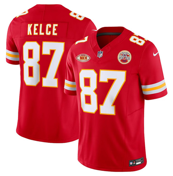 Men??s Kansas City Chiefs #87 Travis Kelce Red 2023 F.U.S.E. With "NKH" Patch Vapor Untouchable Limited Football Stitched Jersey