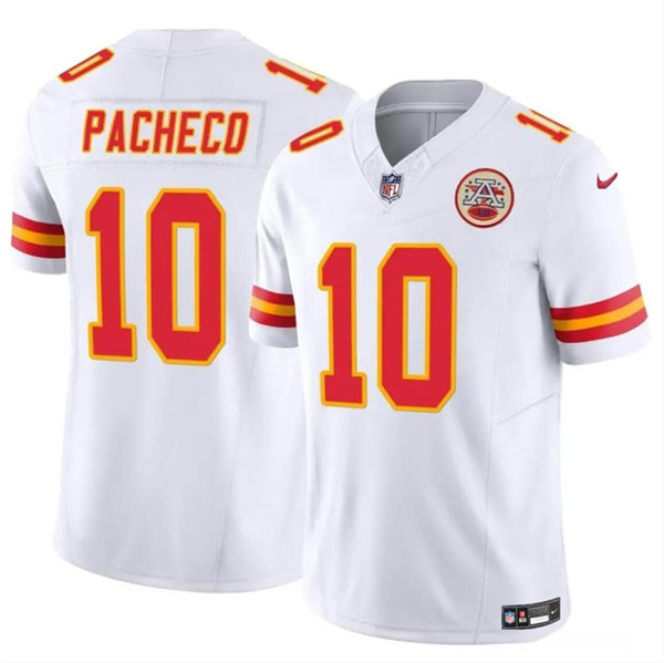 Men??s Kansas City Chiefs #10 Isiah Pacheco White 2023 F.U.S.E. Vapor Untouchable Limited Football Stitched Jersey