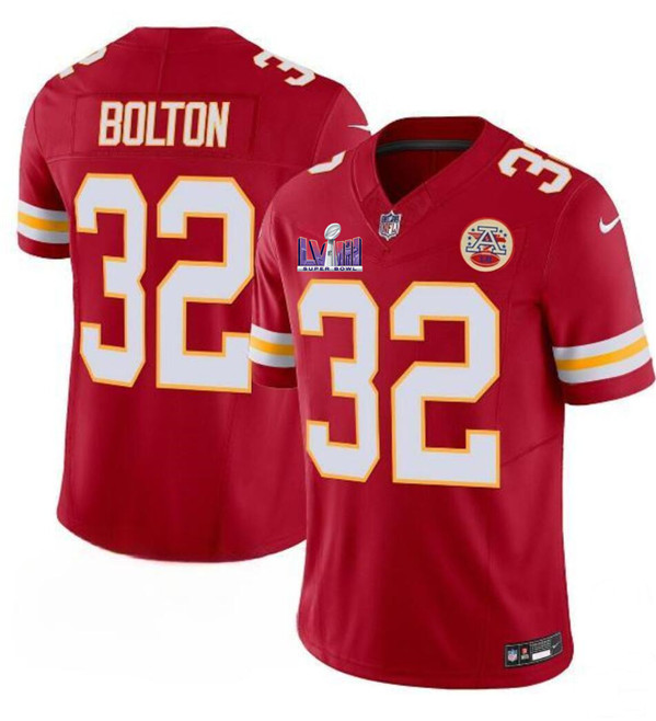 Men??s Kansas City Chiefs #32 Nick Bolton Red F.U.S.E. Super Bowl LVIII Patch Vapor Untouchable Limited Football Stitched Jersey