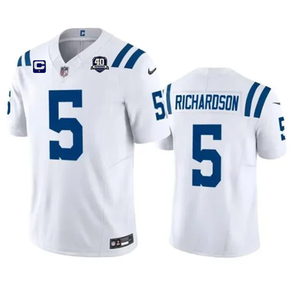 Men's Indianapolis Colts #5 Anthony Richardson White 2023 F.U.S.E. 40th Anniversary With 1-Star C Patch Vapor Untouchable Limited Football Stitched Jersey - Click Image to Close