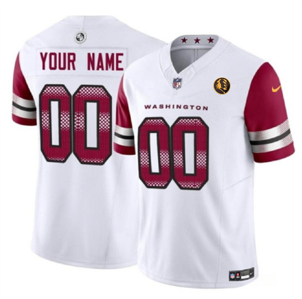 Men's Washington Commanders Active Player Custom White 2023 F.U.S.E. With John Madden Patch Vapor Limited Football Stitched Jersey