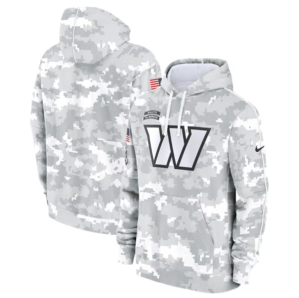 Men's Washington Commanders 2024 Arctic Camo Salute to Service Club Fleece Pullover Hoodie