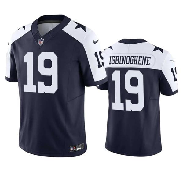 Men's Dallas Cowboys #19 Noah Igbinoghene Navy/White 2023 F.U.S.E. Vapor Limited Football Stitched Jersey