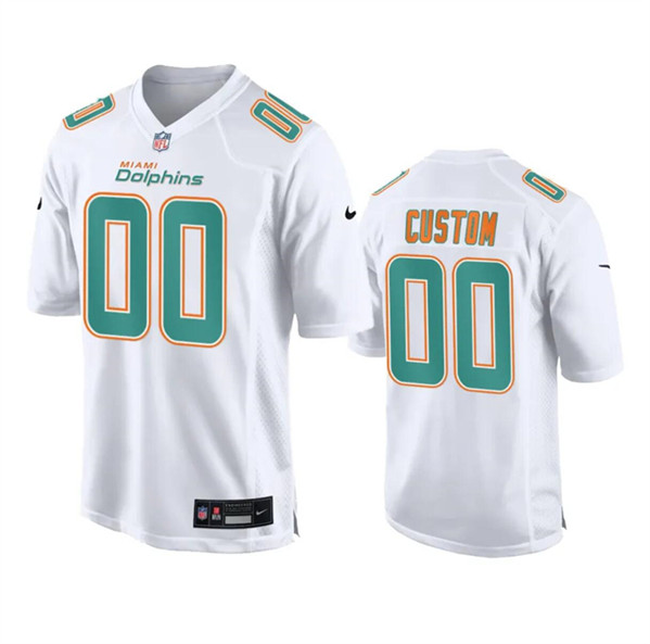 Men's Miami Dolphins Active Player Custom White Fashion Vapor Untouchable Football Stitched Jersey