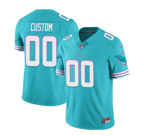 Men's Miami Dolphins Active Player Custom Aqua 2023 F.U.S.E Vapor Limited Football Stitched Jersey