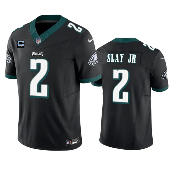 Men's Philadelphia Eagles #2 Darius Slay JR Black 2023 F.U.S.E. With 2-Star C Patch Vapor Untouchable Limited Football Stitched Jersey