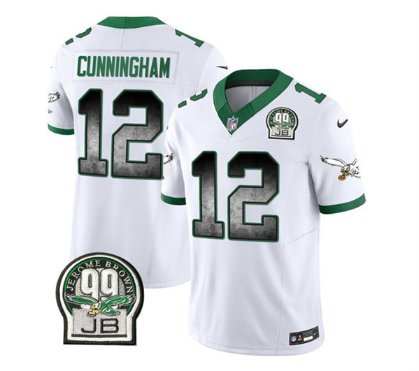 Men's Philadelphia Eagles #12 Randall Cunningham White 2023 F.U.S.E. Throwback Vapor Untouchable Limited Football Stitched Jersey