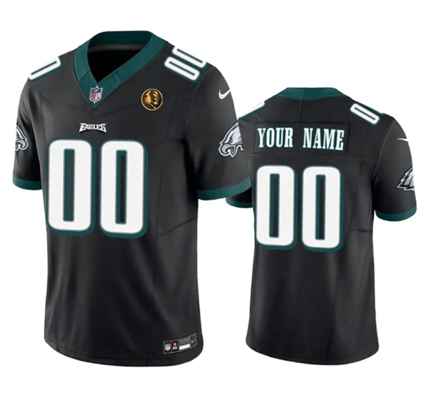 Men's Philadelphia Eagles Active Player Custom Black 2023 F.U.S.E. With John Madden Patch Vapor Limited Football Stitched Jersey