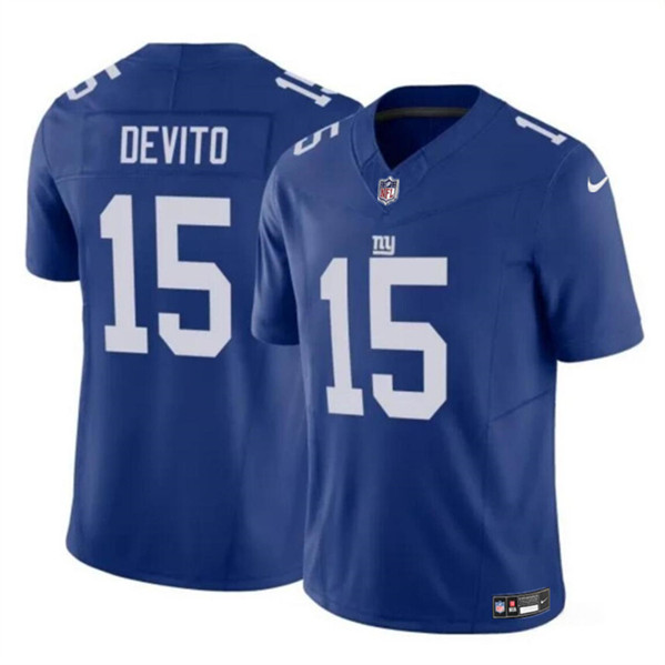 Men's New York Giants #15 Tommy DeVito Blue 2023 F.U.S.E. Vapor Untouchable Limited Football Stitched Jersey - Click Image to Close