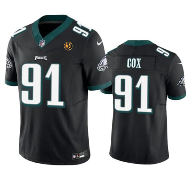 Men's Philadelphia Eagles #91 Fletcher Cox Black 2023 F.U.S.E. With John Madden Patch Vapor Limited Football Stitched Jersey