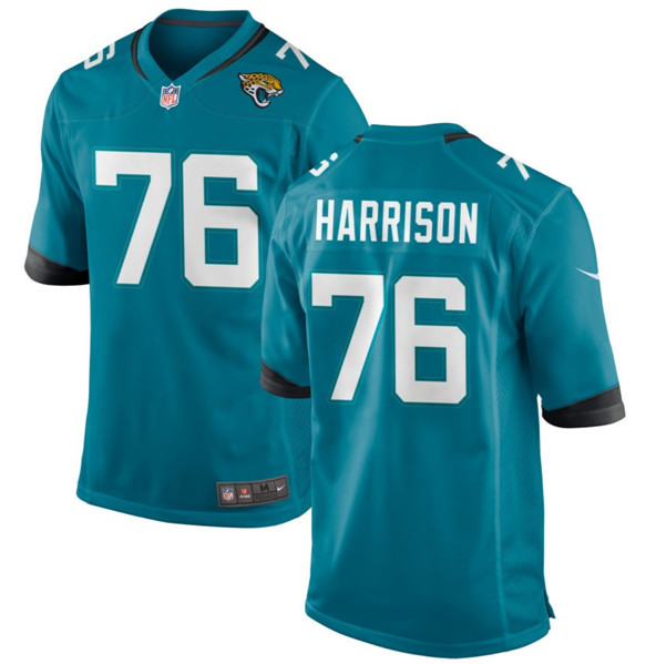 Jacksonville Jaguars #76 Anton Harrison Teal 2023 Draft Stitched Game Jersey - Click Image to Close