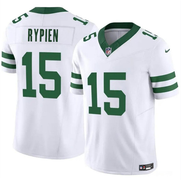 Men's New York Jets #15 Brett Rypien 2023 F.U.S.E. White Throwback Vapor Untouchable Limited Football Stitched Jersey - Click Image to Close