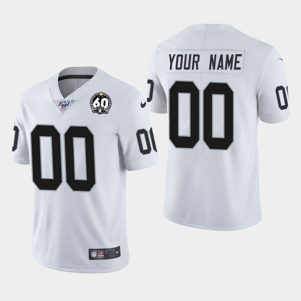 Men's Raiders ACTIVE PLAYER White 60th Anniversary Vapor Limited Stitched NFL 100th Season Jersey