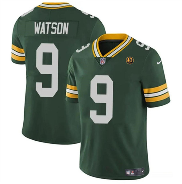 Men's Green Bay Packers #9 Christian Watson Green With John Madden Patch Vapor Limited Throwback Football Stitched Jersey - Click Image to Close