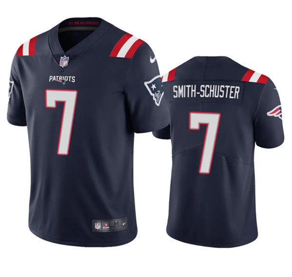 New England Patriots #7 JuJu Smith-Schuster Navy Vapor Untouchable Stitched Football Jersey - Click Image to Close