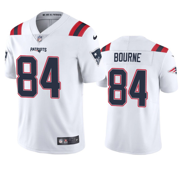 Men's New England Patriots #84 Kendrick Bourne White Vapor Untouchable Football Stitched Jersey - Click Image to Close